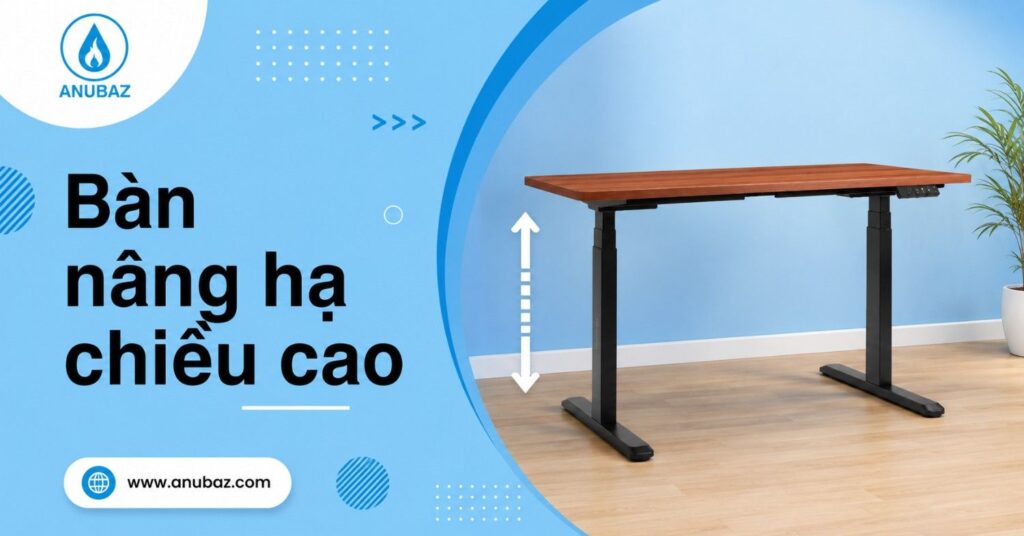 bàn làm việc chân sắt mặt gỗ