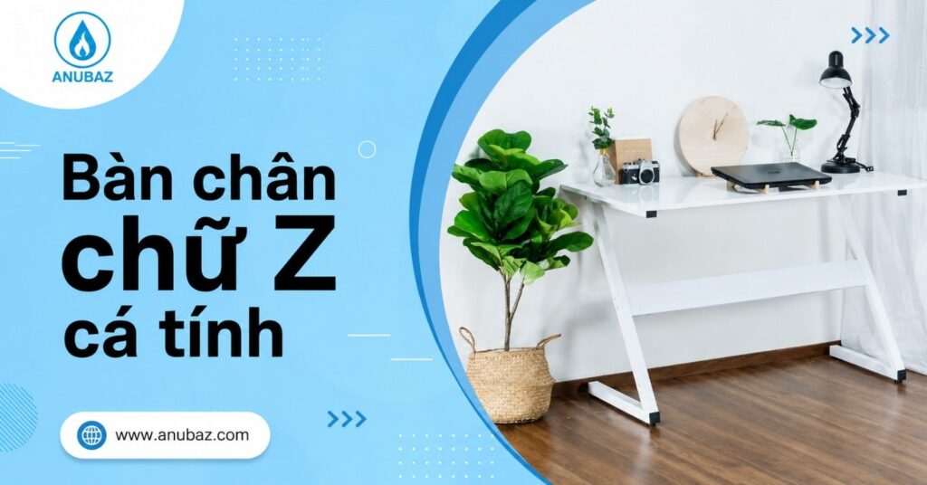 bàn làm việc chân sắt mặt gỗ