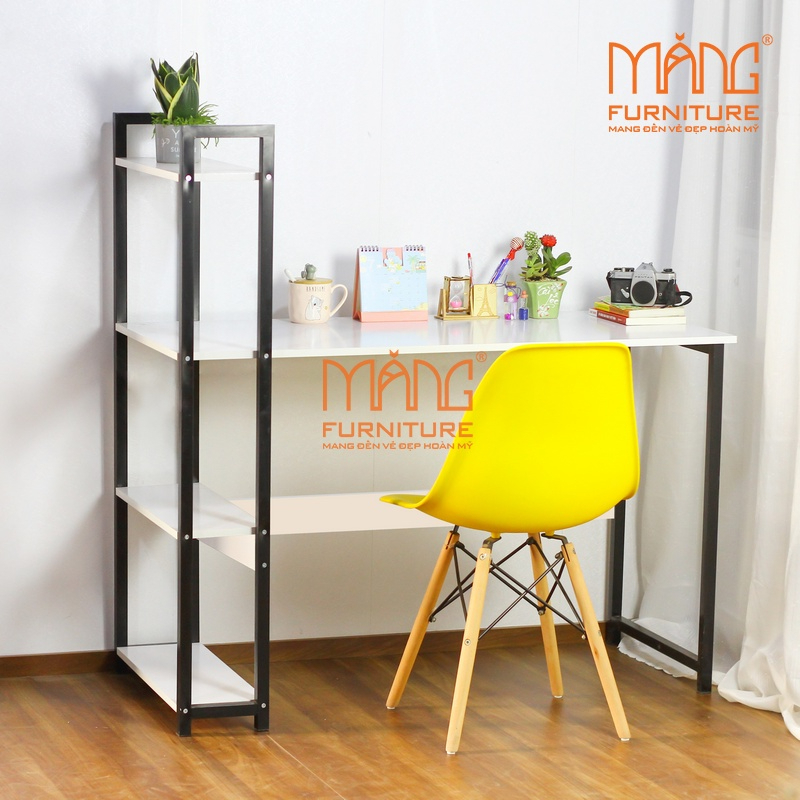 Bàn làm việc tích hợp kệ sách