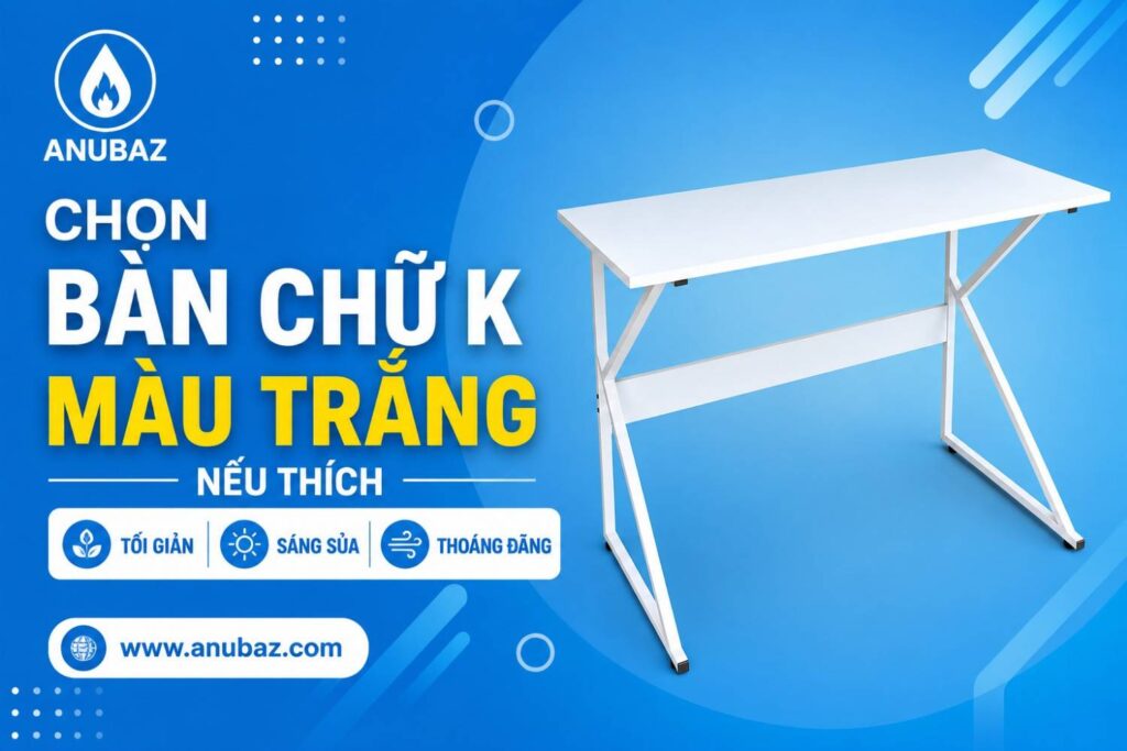 bàn chữ k màu trángww